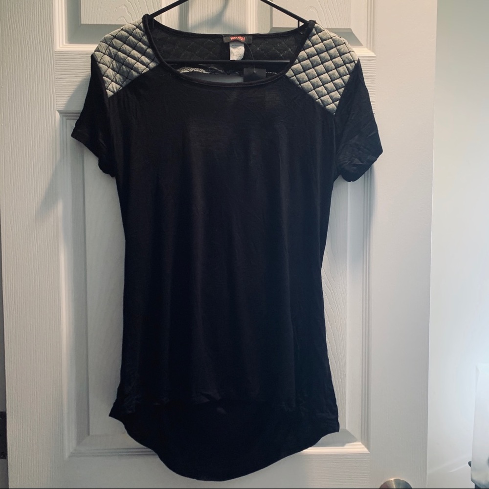 NWT KRUSH Draped, Open Back Top w/ Quilted Shoulders XL